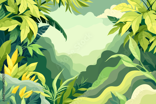 Lush jungle foliage creates a stunning nature background, perfect for adding a tropical vibe to your project, promoting outdoor adventure