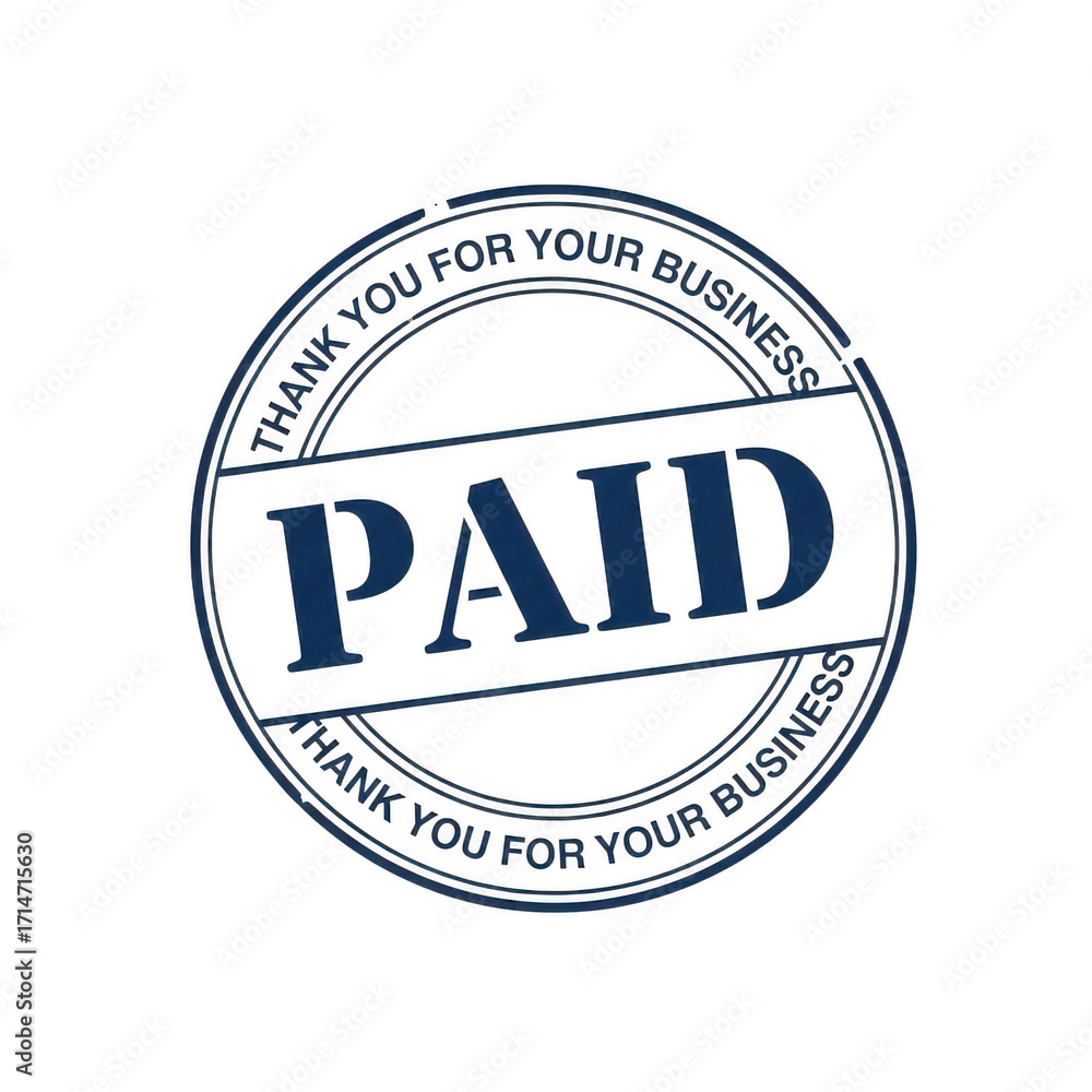 Fototapeta premium Paid stamp isolated on transparent background