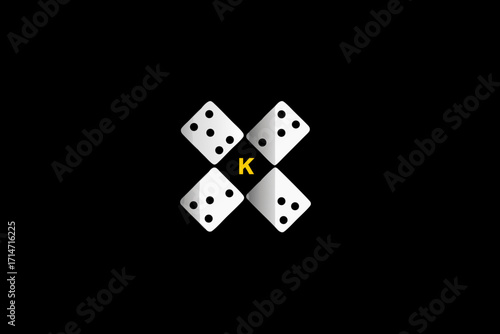 dice on black background