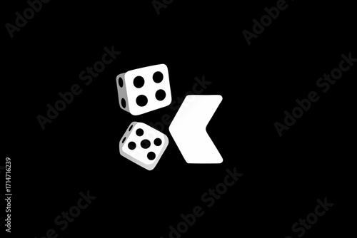 dice on black background