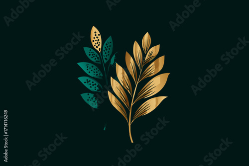 vector illustration of golden leaves