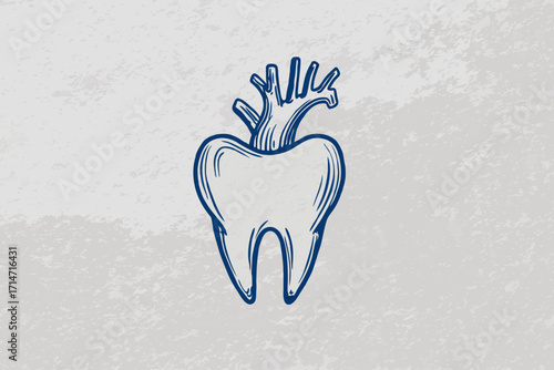 tooth in the form of heart
