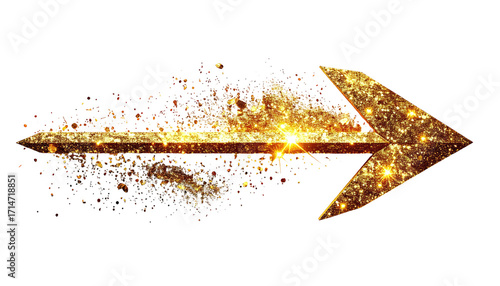 Golden arrow graphic bursts with glitter