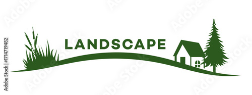Residential Landscape Design Logo  NatureInspired Illustration