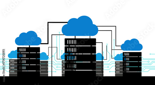 Cutting-Edge Cloud Server Network Infrastructure with Integrated Data Storage and High Speed Connectivity Solutions for Modern Tech Needs