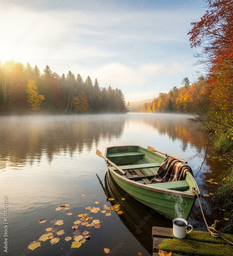 Fototapeta premium boat on the lake