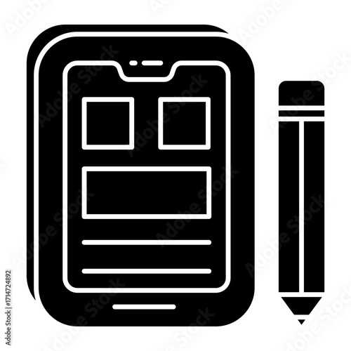 Web and Design Development or Graphics Design Glyph Icons and illustrations Pack