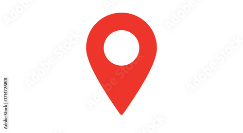 Simple Red Location Pin Icon with White Background Vector Illustration. Free Download Simple Red Location Pin Icon with White Background Vector Illustration. - GFXLoad