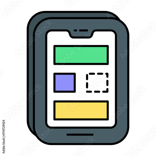 Web Design and Development or graphics Design Color Outline Icons Pack and Illustrations  