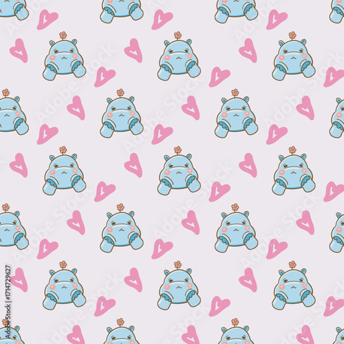 Seamless childish pattern with funny animals faces . Creative kids texture for fabric, wrapping, textile, wallpaper, apparel