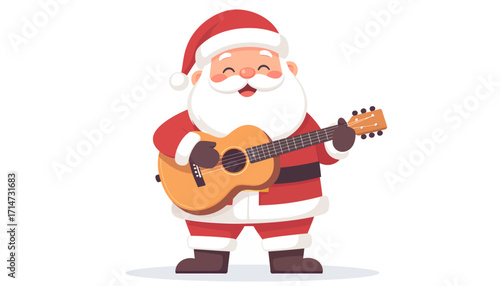 santa claus playing guitar