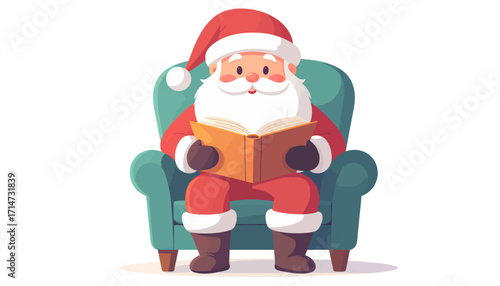 santa claus reading the book