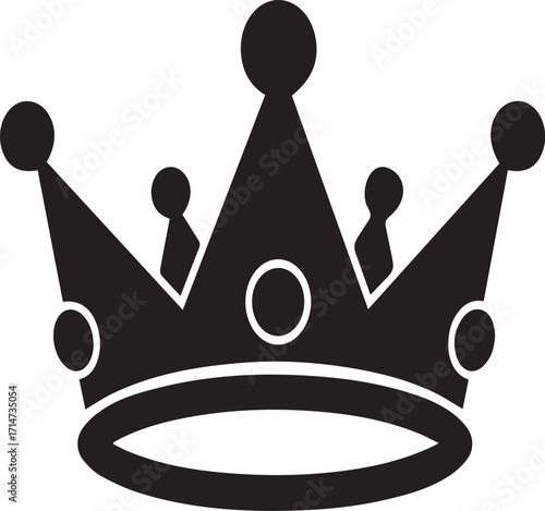 Majestic royal crown symbol icon for royalty authority and leadership graphic
