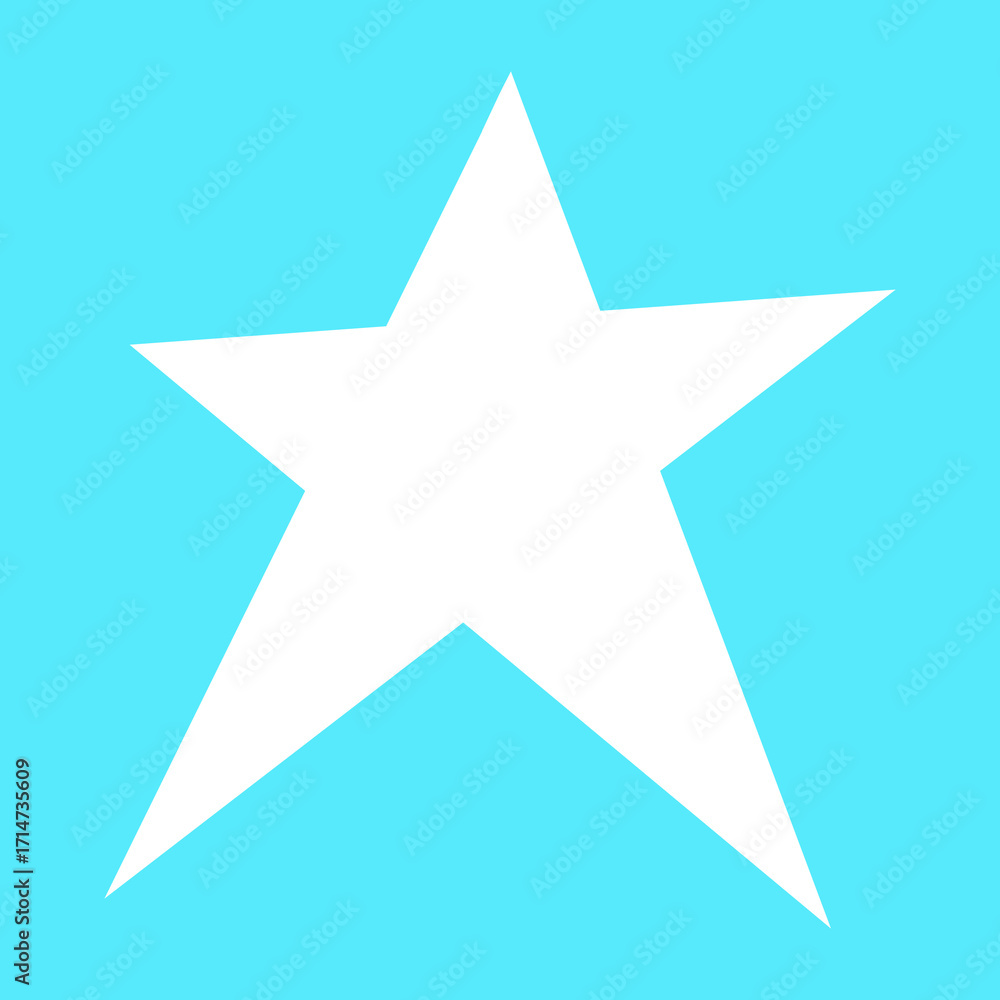 Obraz premium Hand drawn star shaped cyan frame with transparent center.