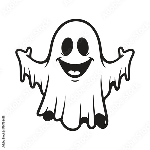 Happy Halloween Cartoon Ghost Vector Design