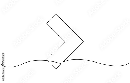 Square brackets icon line continuous drawing vector. 