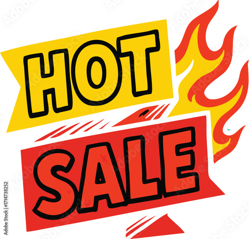 Hot Sale Banner Design with Fire.