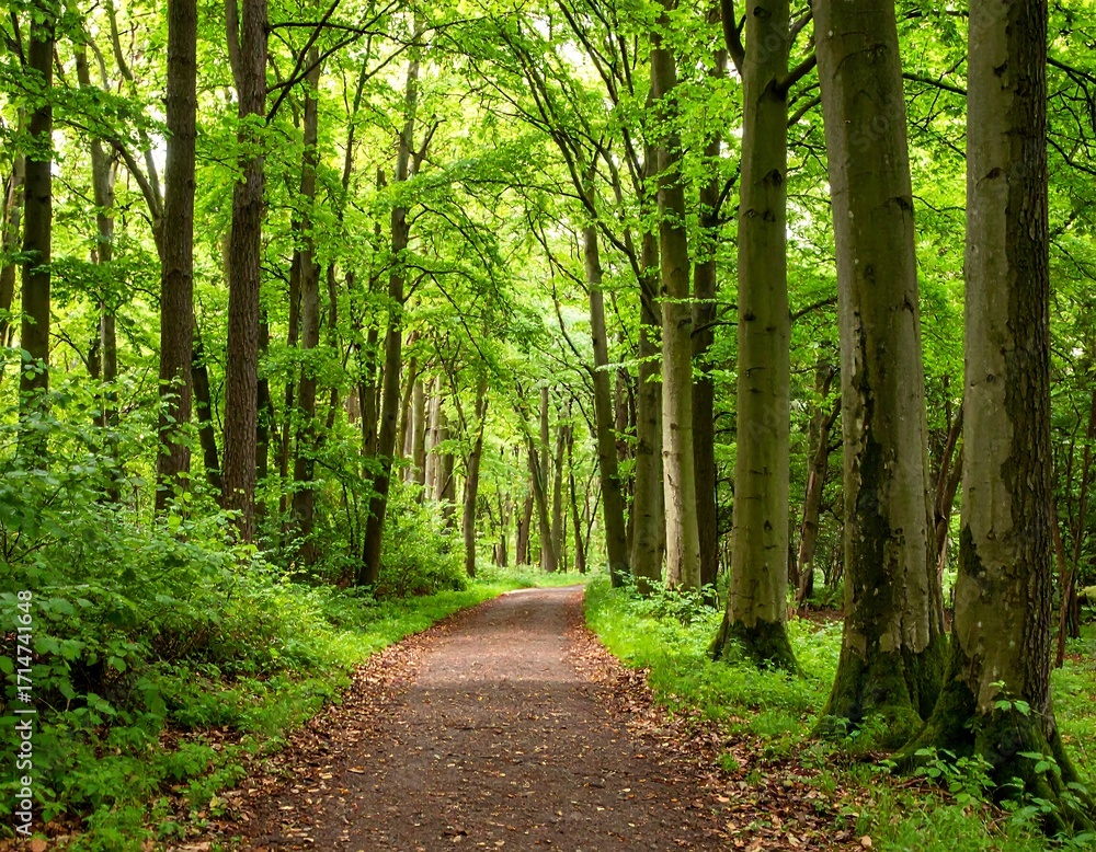 Fototapeta premium Forest Path in Lush Greenery