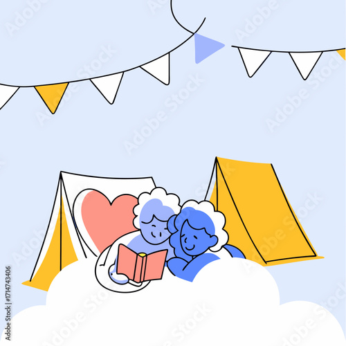 sleepy, snuggly angels at a cloud-based slumber party, adorability. angel cuddling a plush heart pillow under a cloud 