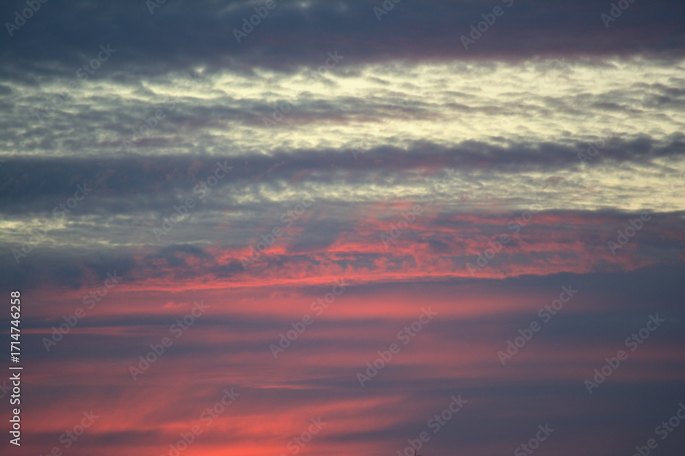 Fototapeta premium Dramatic sunset sky with colorful clouds – nature background