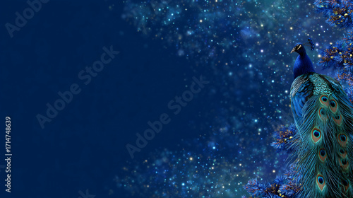 Krishna Janmashtami Background — Starry Night Corner Motif for Text