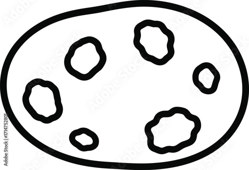 Illustration of a single potato isolated on white background