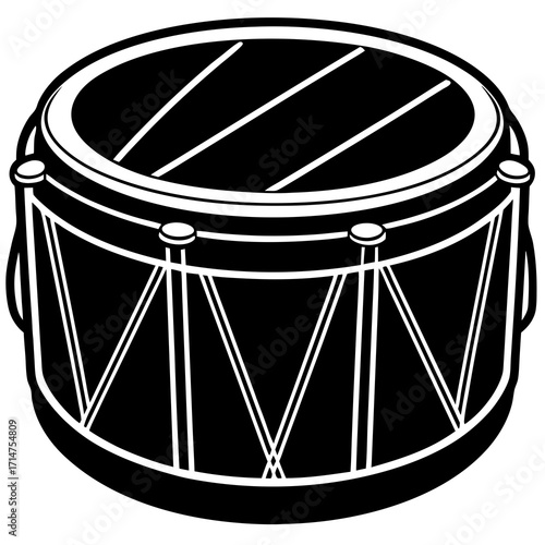 Drum vector illustration on white background