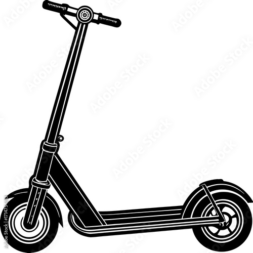 Electric scooter vector on white background