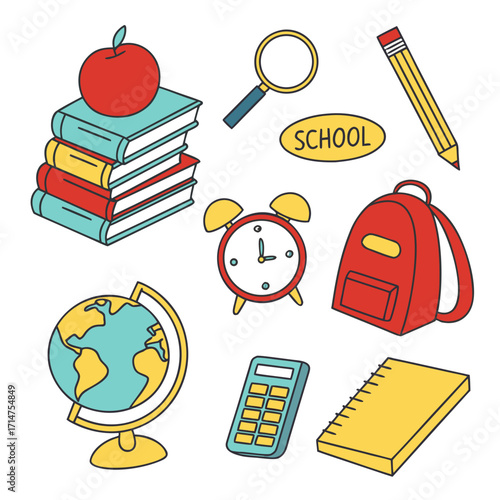 set of school icons