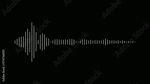 Podcast sound waves for online audio streaming and podcasting or music player and mobile phone voice message soundwaves. Sketch of musical soundtrack. Frequency audio waveform on black background.