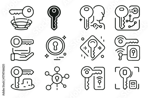Authentication futuristic vector access smart interactive virtual key reality entry icon token