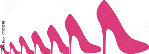 Stylish Colorful High Heel Shoes Lined Up, Minimalist Footwear Vector, Fashionable Stiletto Set Illustration, Vibrant Women’s Shoe Design