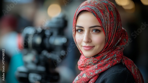 Turkish woman as a radio journalist, reporting live from the studio. --ar 16:9 --stylize 750 --v 6.1 Job ID: 1731886b-3f3a-4877-800e-b6f1a2af18d3