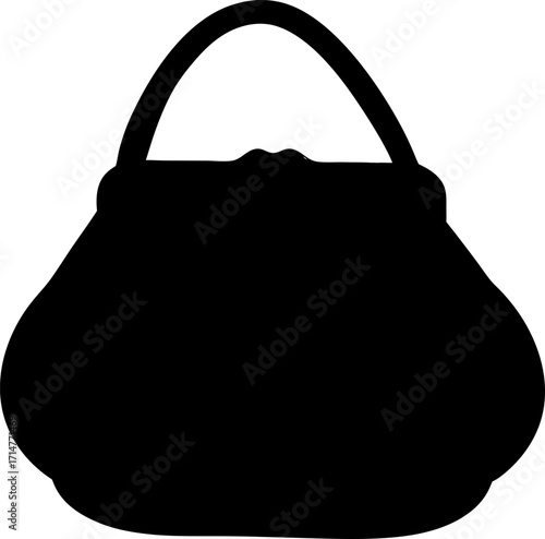 Silhouette of Handbag Isolated Design, Minimalist Fashion Accessory Vector, Stylish Purse Outline Illustration, Elegant Bag Illustration