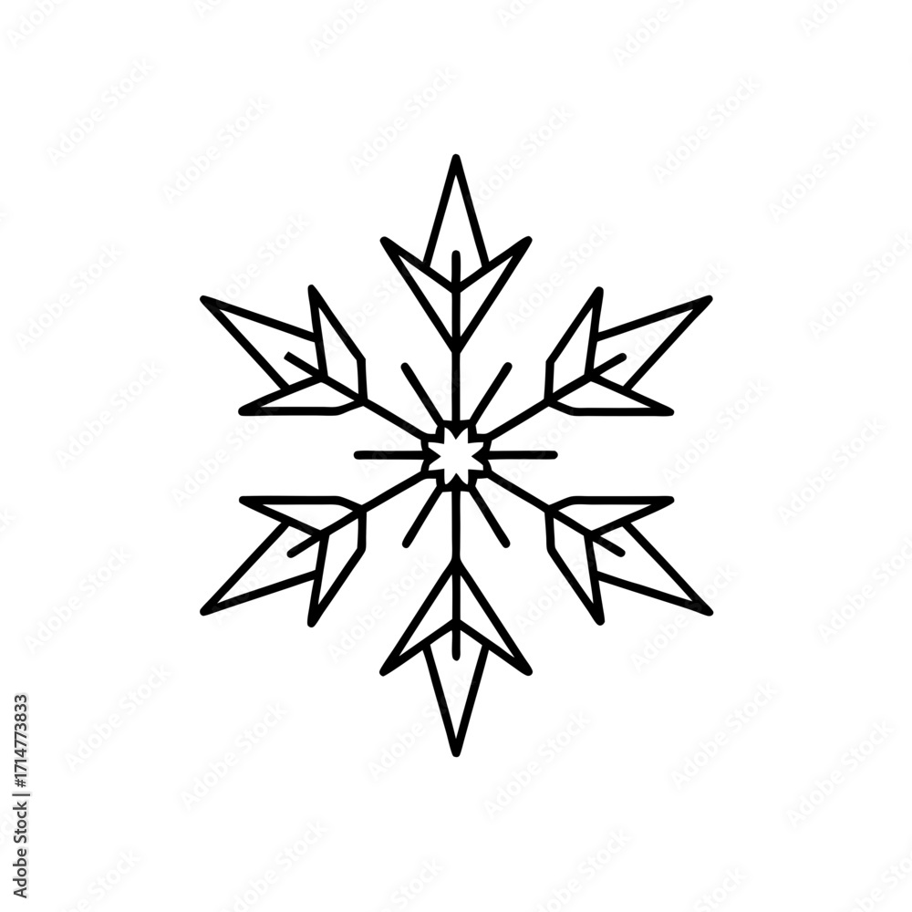 Fototapeta premium Geometric snowflake art on transparent background