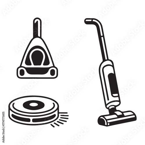 Robotic vacuum cleaner flat icon
