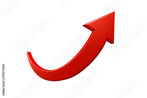 Curved red upward arrow symbolizing positive growth and success in business and financial contexts Free Download Curved red upward arrow symbolizing positive growth and success in business and financial contexts - GFXLoad