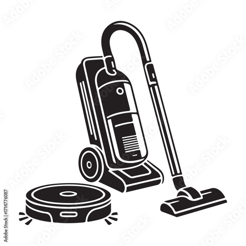 Vintage vacuum cleaner retro design