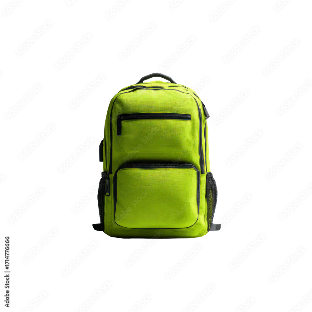 Fototapeta premium Lime Green Backpack Modern Travel and Everyday Carry Bag