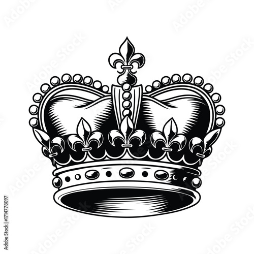 Vector art of a detailed illustration of a royal crown, signifying authority and prestige