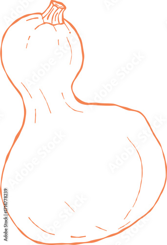 Orange pumpkin outline, Halloween clip art, autumn icon decor