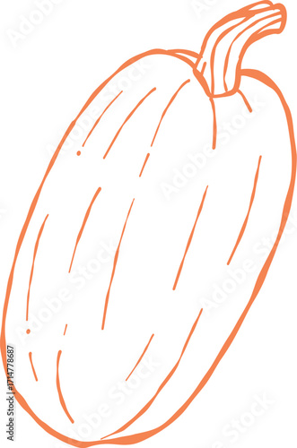 Orange pumpkin outline, Halloween clip art, autumn icon decor