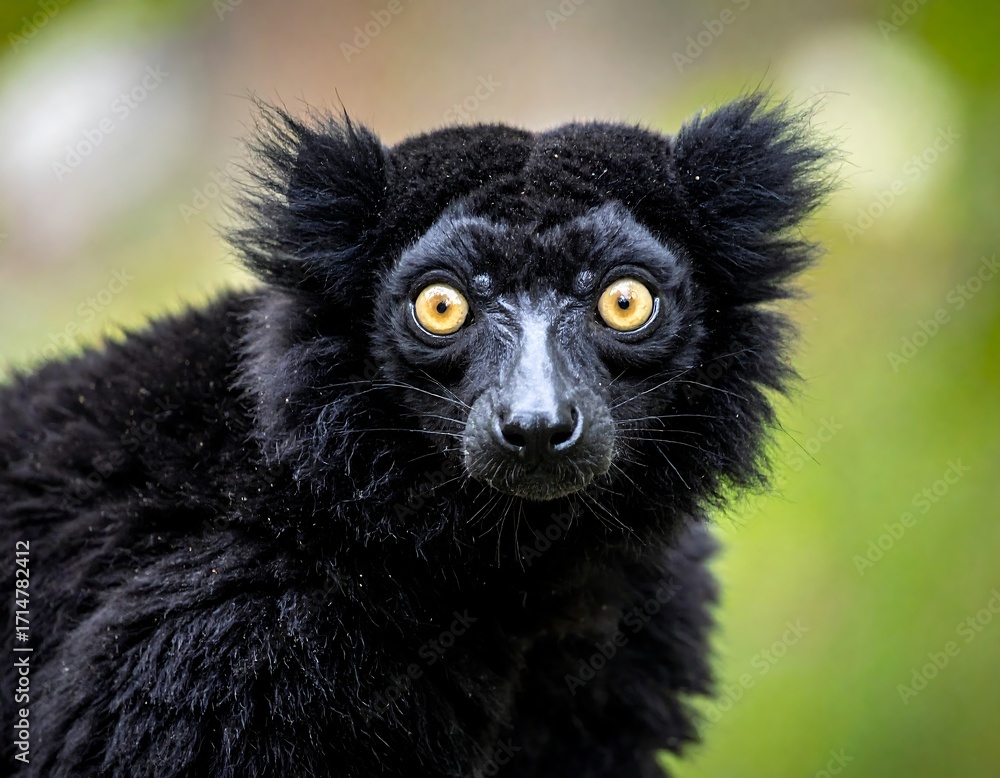 Fototapeta premium Close-up of a black lemur