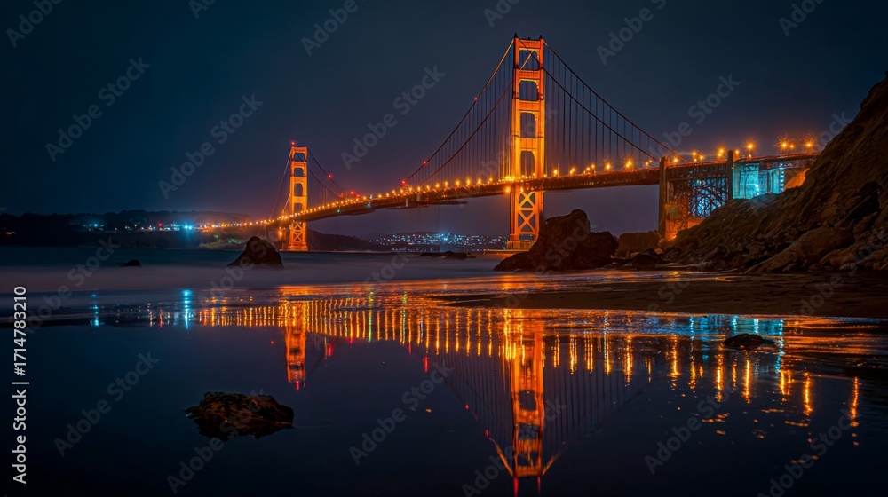 Fototapeta premium the golden gate bridge, one of the world's most iconic suspension bridges, as seen from a distance across water