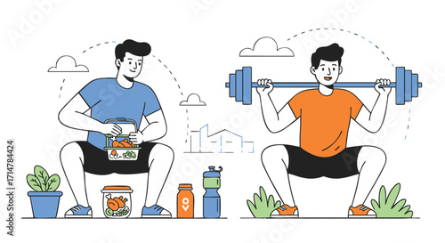 Healthy Lifestyle Concept From Nutrition to Fitness