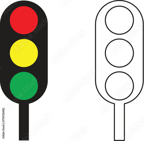  traffic light vector illustration