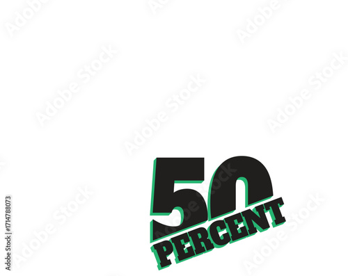 Vector art of fifty percent text