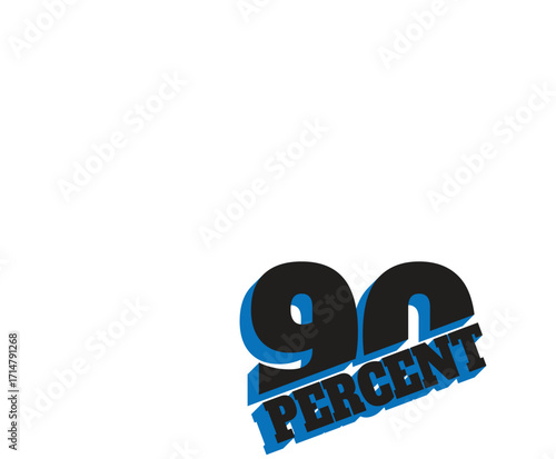 Vector art of ninety percent text