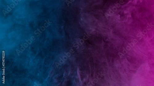 Atmospheric smoke, abstract neon color background, close-up.