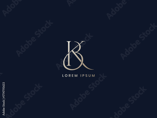 kb letter luxury monogram logo design, bk lettermark, bk business brand logo
